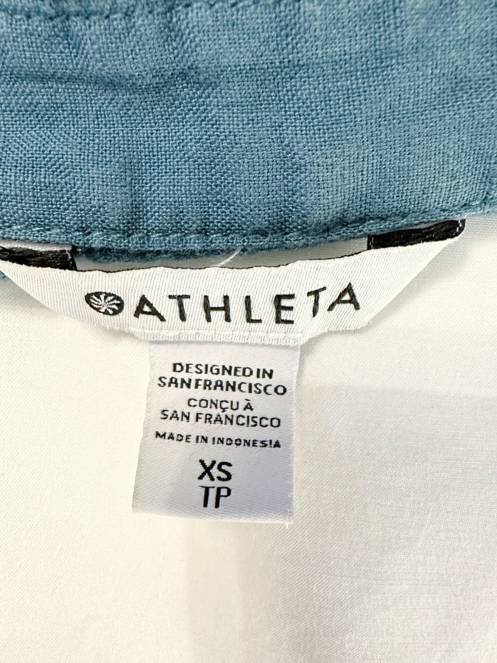 Athleta Teal Linen Wrap Blouse Size Xsmall - Picture 8 of 9